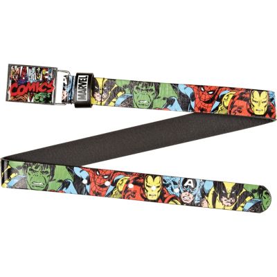 Boys black Marvel comic belt