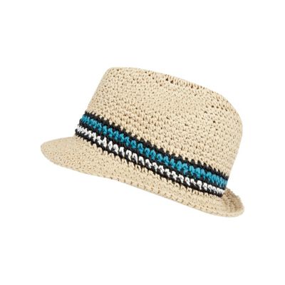 Boys beige straw trilby