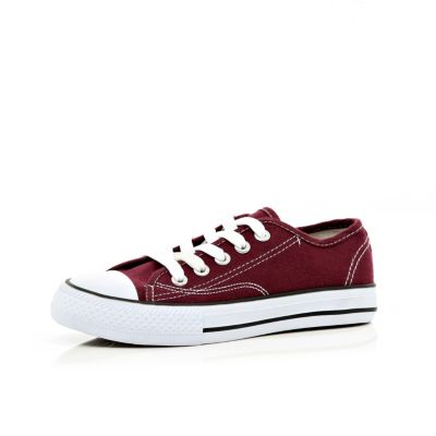 Boys dark red canvas plimsolls