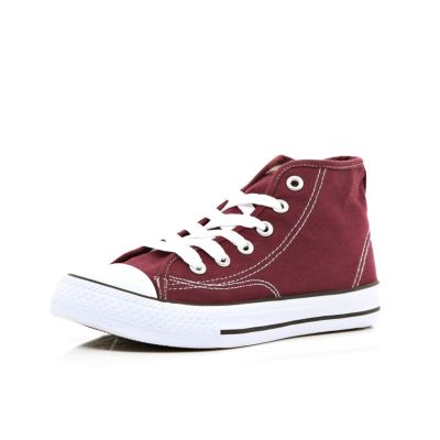 Boys dark red canvas high tops