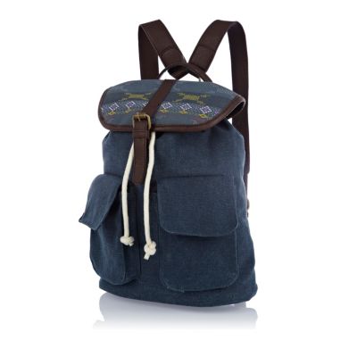 Boys navy aztec rucksack
