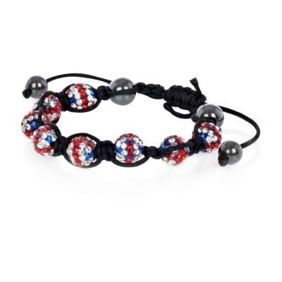 Boys red union jack beaded bracelet