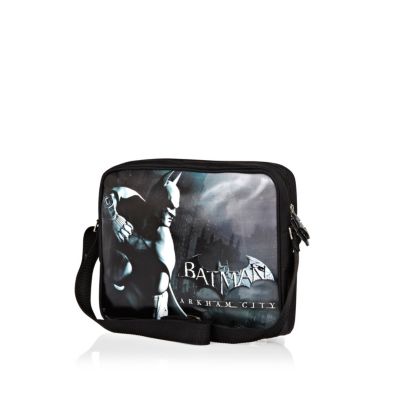 Boys black Batman messenger bag