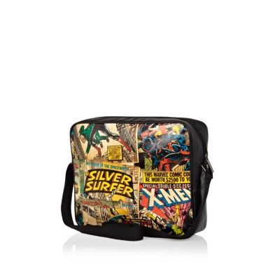 Boys black Marvel superheroes messenger bag