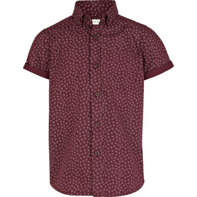 Boys dark red paisley shirt
