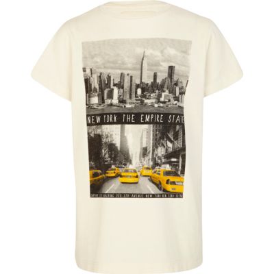 Boys ecru New York landscape t-shirt 