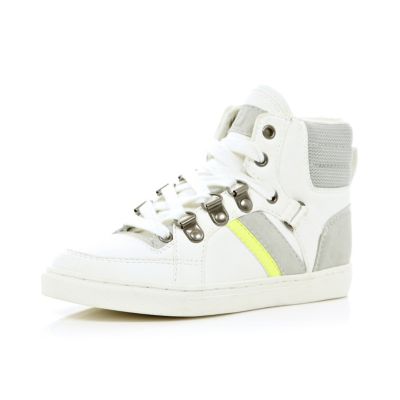 Boys white sporty high tops