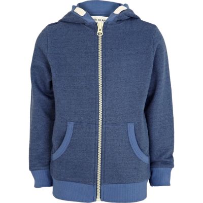 Boys navy grindle hoodie