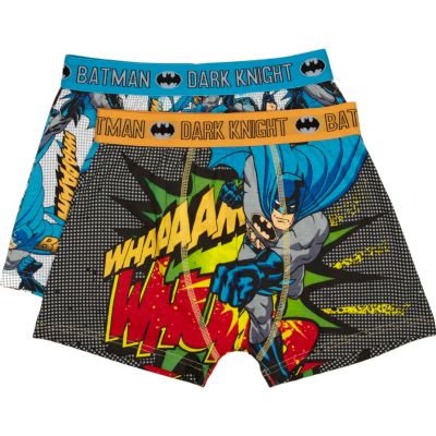 Boys orange two pack Batman boxer shorts