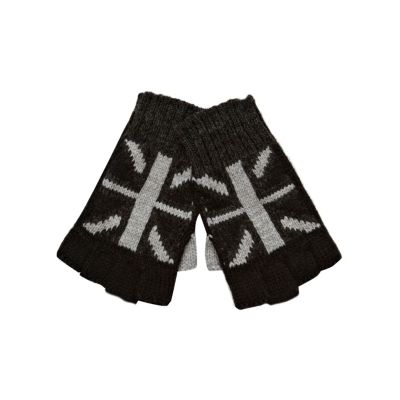 Boys black union jack fingerless gloves