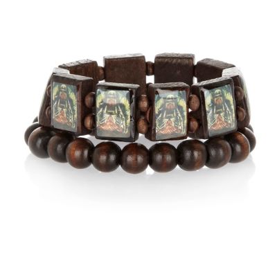 Boys brown two pack tiger bracelets