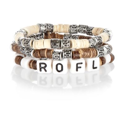 Boys brown three pack rofl bracelets