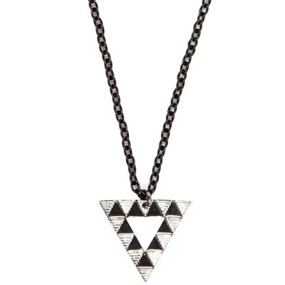 Boys black triangle necklace