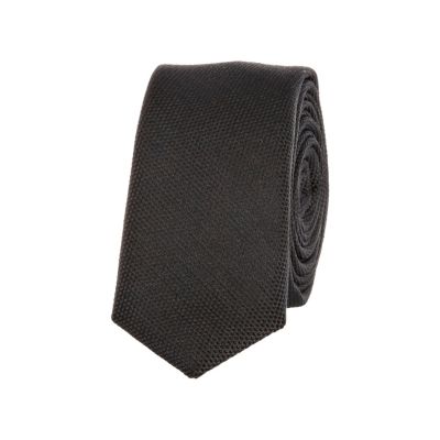 Boys black textured tie