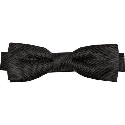 Boys black textured bow tie