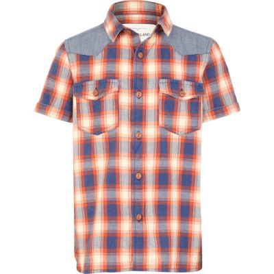 Boys blue check shirt