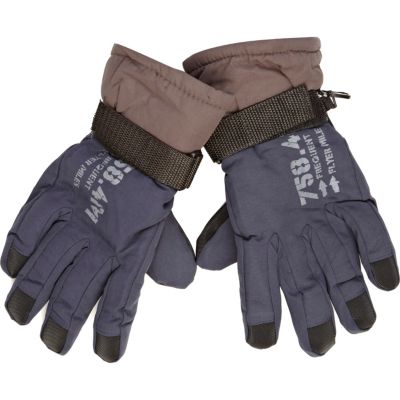Boys navy ski gloves