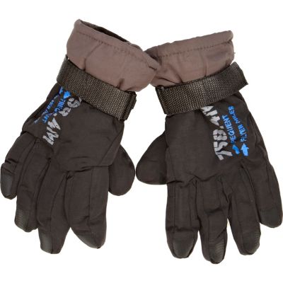 Boys dark grey ski gloves