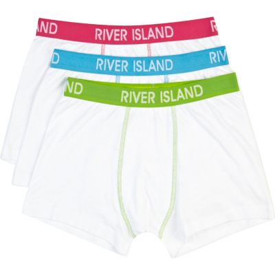 Boys white 3 pack boxer shorts