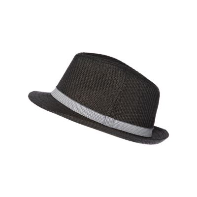 Boys grey straw hat
