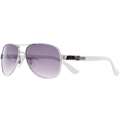 Boys white aviator sunglasses 