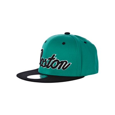 Boys green Boston trucker hat
