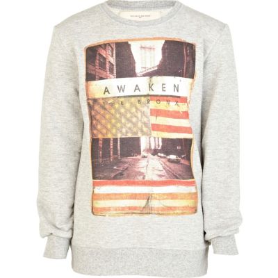 Boys grey awaken the Bronx sweatshirt