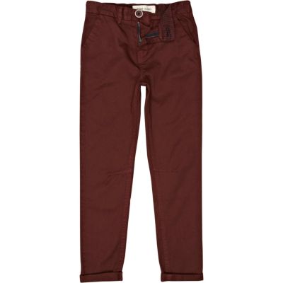 Boys dark red chinos