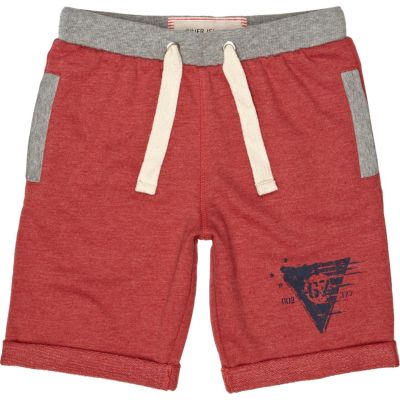Boy red jogger shorts