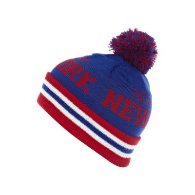 Boys blue New York bobble hat
