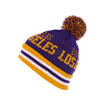 Boys purple Los Angeles bobble hat