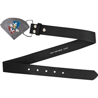 Boys black diamond Sonic plate belt