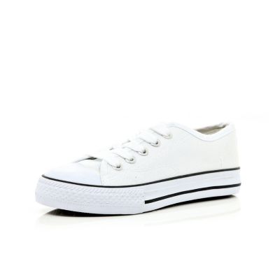 Boys white canvas plimsolls