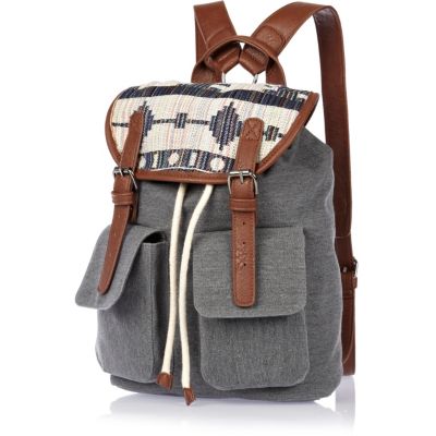 Boys grey aztec rucksack