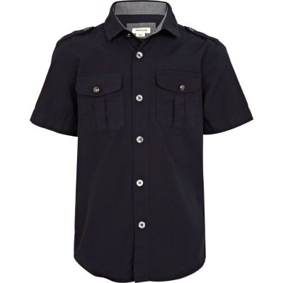 Boys navy military shirt