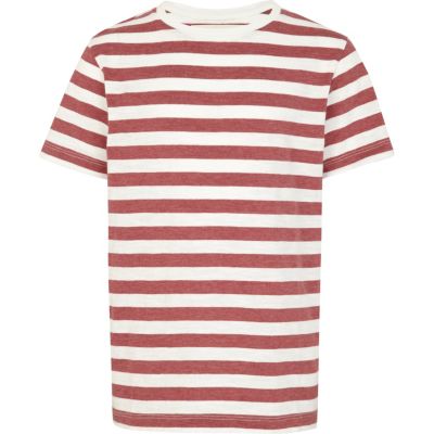 Boys red stripe crew t-shirt