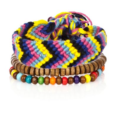 Boys blue two pack braided bracelets
