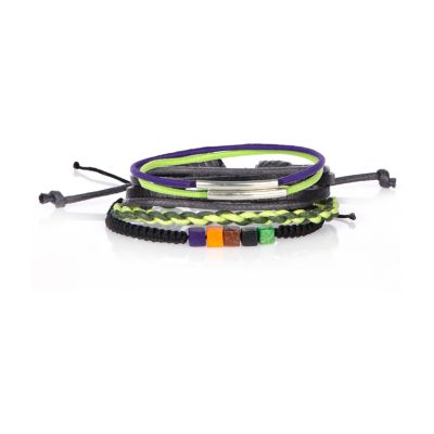 Boys green cube bead bracelet set