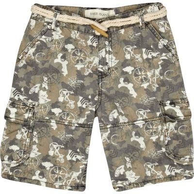 Boys khaki camouflage shorts