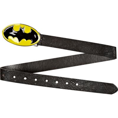 Boys black Batman plate belt