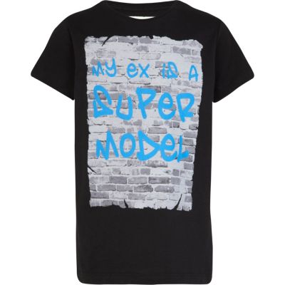 Boys black my ex is a supermodel t-shirt