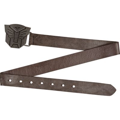 Boys brown Transformers plate belt