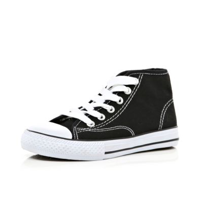 Boys black canvas high tops