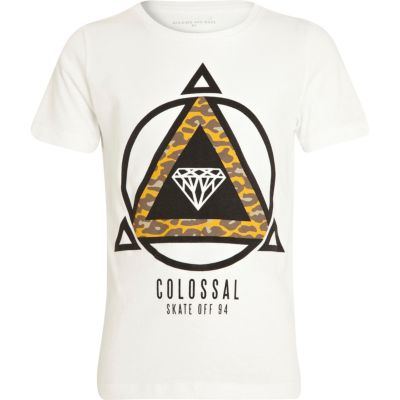 Boys white colossal skate off t-shirt