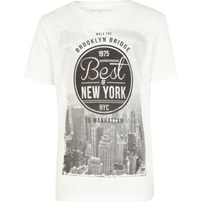 Boys white best of New York t-shirt