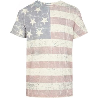 Boys ecru American flag t-shirt