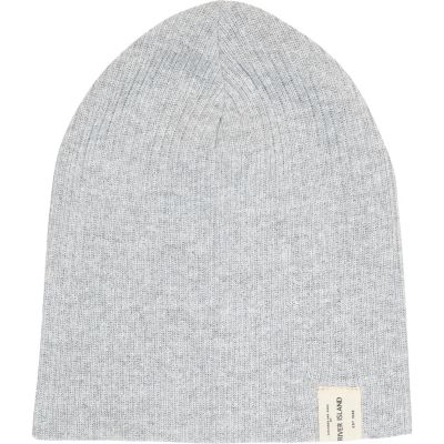 Boys grey ribbed beanie hat