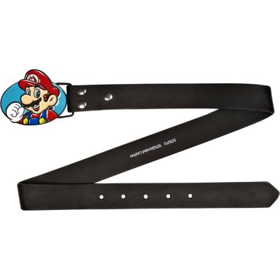 Boys black Super Mario plate belt