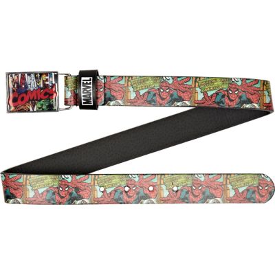 Boys black Marvel comic print belt
