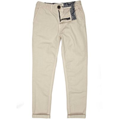 Boys stone chino trousers